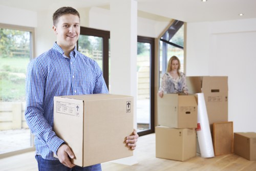 Removal team planning a local move in Kingston with boxes and furniture