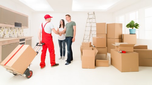 Commercial office removal service in Kingston with desks and equipment